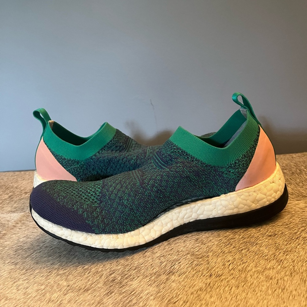 Green and Pink Slip-On Sneakers